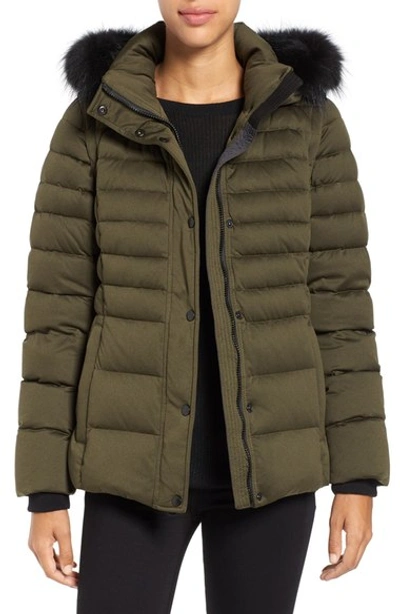 Andrew Marc 'kelly' Convertible Down Jacket With Genuine Fox Fur Trim
