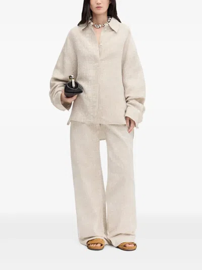 Jacquemus The Pasadena Oversize Croc Pattern Button-up Shirt In Neutrals