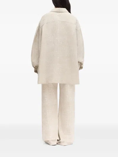 Jacquemus The Pasadena Oversize Croc Pattern Button-up Shirt In Neutrals