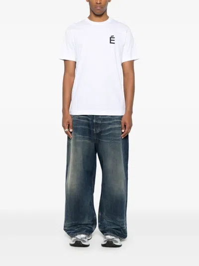 Etudes Studio Etudes Wonder Patch Short Sleeves Cotton T-shirt In White
