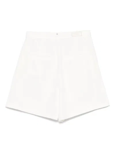 Liu •jo Liu Jo High-waisted Ramie Shorts With Rolled-up Cuffs In White