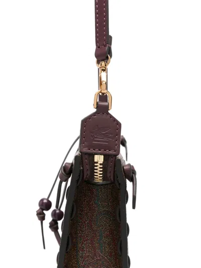 Etro Detachable Strap Rectangular Clutch Bag In Brown