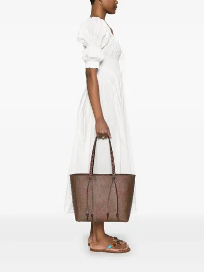 Etro Paisley-jacquard Shoulder Bag In Brown