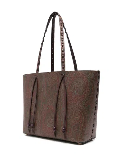 Etro Paisley-jacquard Shoulder Bag In Brown