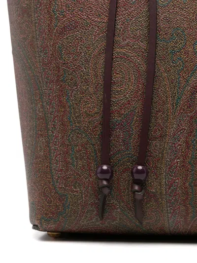 Etro Paisley-jacquard Shoulder Bag In Brown