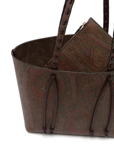Etro Paisley-jacquard Shoulder Bag In Brown