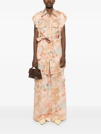 Zimmermann Illuminate Cargo Pants In Orange