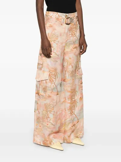 Zimmermann Illuminate Cargo Pants In Orange