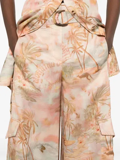 Zimmermann Illuminate Cargo Pants In Orange