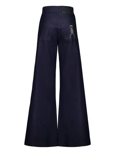 URANUS 刺绣喇叭牛仔裤