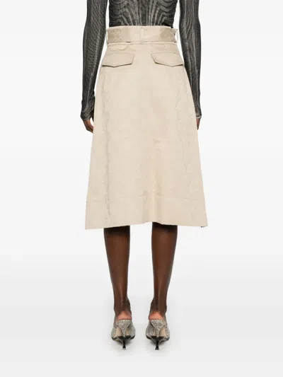Givenchy Jupe Asymétrique En Coton Monogramme 72 In Neutrals