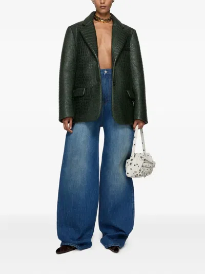 Acne Studios Denim Bonded Trousers In Blue