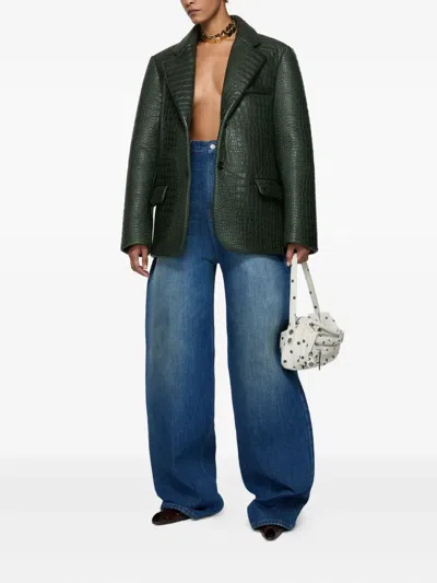 Acne Studios Denim Bonded Trousers In Blue