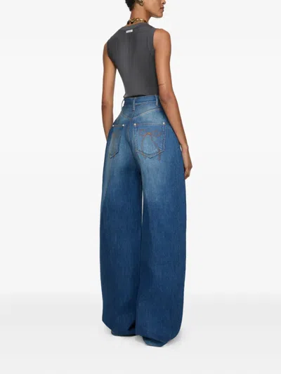 Acne Studios Denim Bonded Trousers In Blue