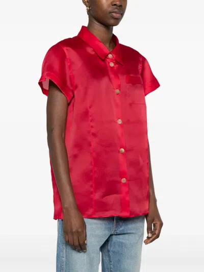 Khaite Keefe Silk Shirt In Red