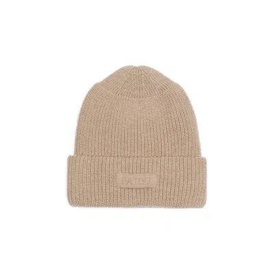 Patou Brown Logo-embroidered Beanie In Beige