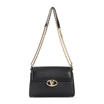 Valentino Garavani Large Shoulder Bag Chain 2 Nappa Deluxe Gold Logo In Black
