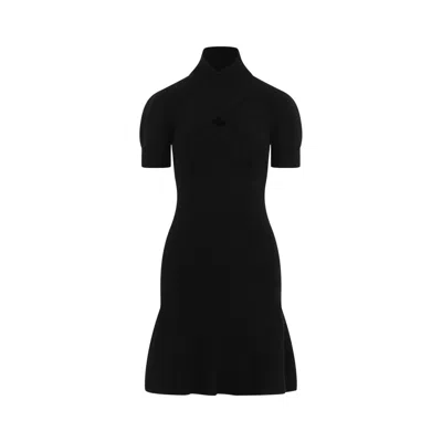 Patou Scarf Draped Knit Dress In Black