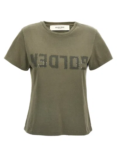Golden Goose 'doris' Embellished Front T-shirt In Green