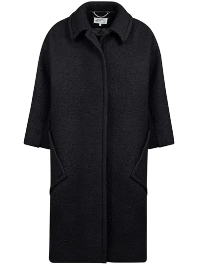 Maison Margiela Bouclé Oversized Coat In Black
