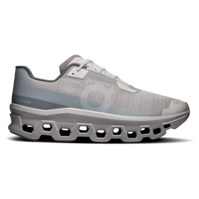 On Cloudmster Void Panelled Mesh-knit Sneakers In Gray