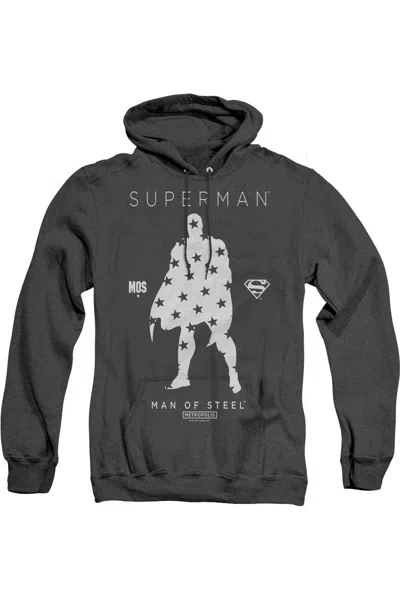 Gildan Superman Star Silhouette Adult Heather Hoodie / Hooded Sweatshirt In Black