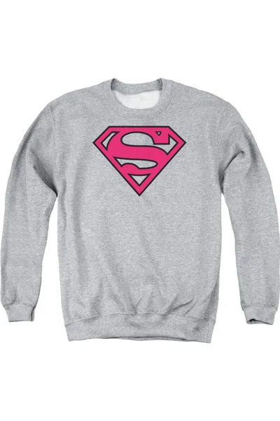 Gildan Superman Red & Black Shield Adult Crewneck Sweatshirt In Multi