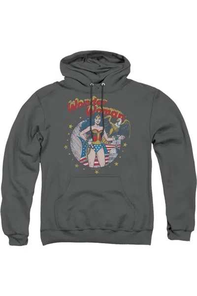 Gildan Justice League Of America At Your Service Adult Pull Over Hoodie / Hooded Sweatshirt In Pink