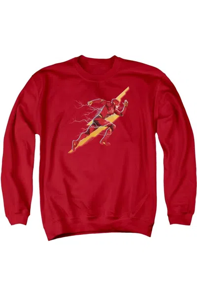 Gildan Justice League Movie Flash Forward Adult Crewneck Sweatshirt In Red