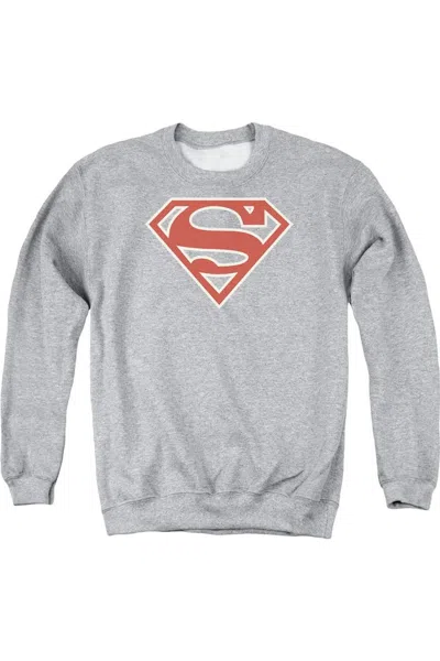 Gildan Superman Crimson & Cream Shield Adult Crewneck Sweatshirt In Multi