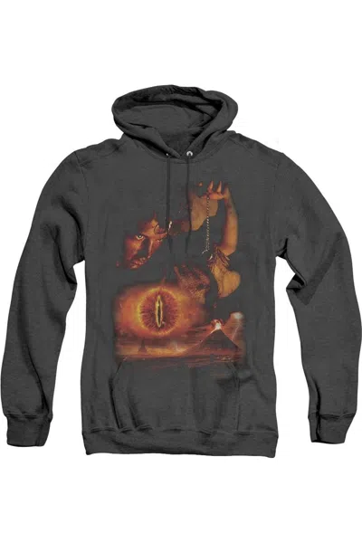 Gildan Lord Of The Rings Destroy The Ring Adult Heather Hoodie / Hooded Sweatshirt In Black