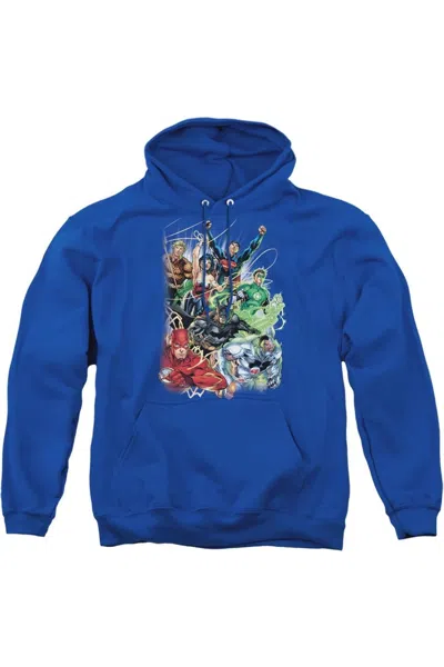 Gildan Justice League Of America Justice League #1 Adult Pull Over Hoodie / Hooded Sweatshirt In Blue