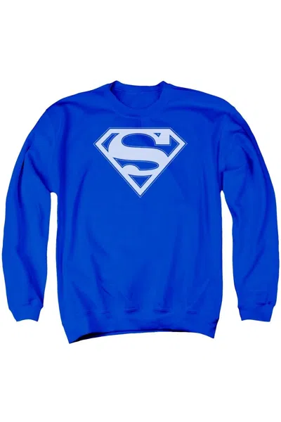 Gildan Superman Blue & White Shield Adult Crewneck Sweatshirt In Blue