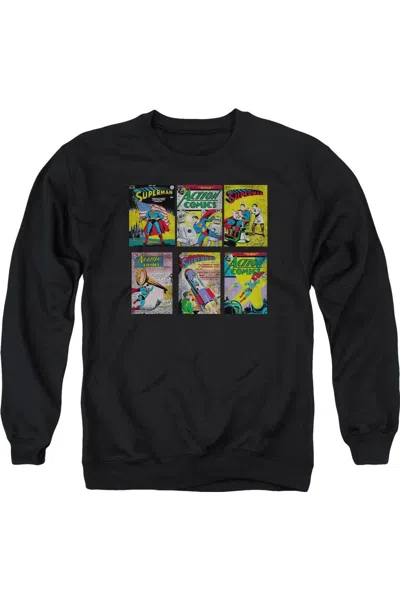 Gildan Superman Covers Adult Crewneck Sweatshirt In Black