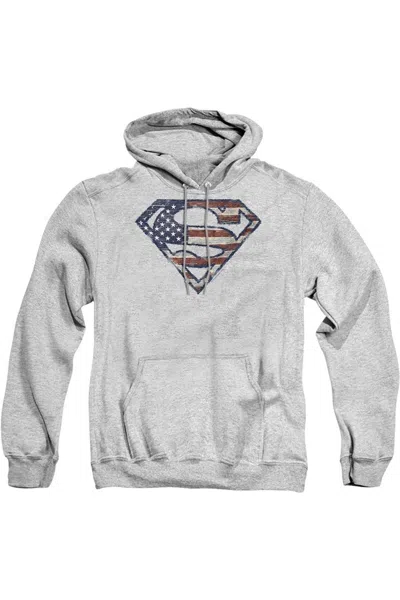 Gildan Superman War-torn Flag Adult Pull Over Hoodie / Hooded Sweatshirt In Multi