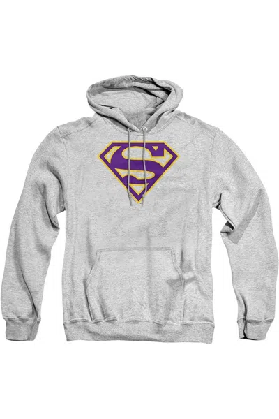 Gildan Superman Purple & Gold Shield Adult Pull Over Hoodie / Hooded Sweatshirt In Multi