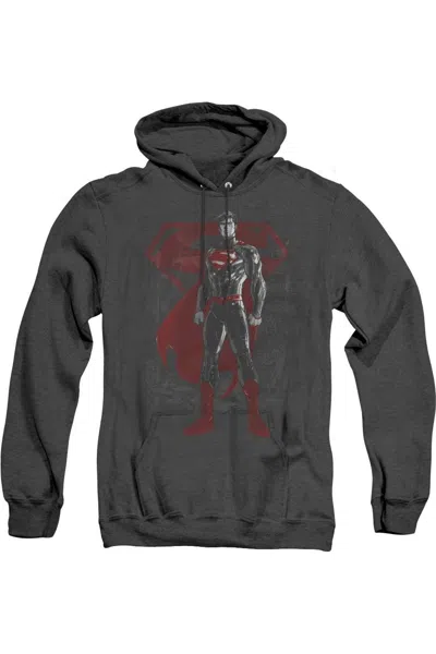 Gildan Superman Aftermath Adult Heather Hoodie / Hooded Sweatshirt In Black