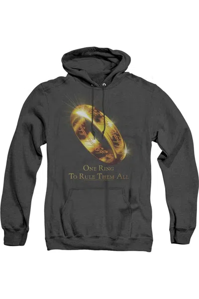 Gildan Lord Of The Rings One Ring Adult Heather Hoodie / Hooded Sweatshirt In Black