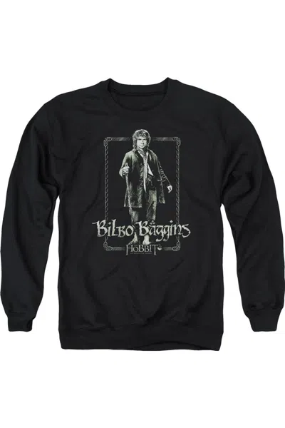 Gildan The Hobbit Bilbo Stare Adult Crewneck Sweatshirt In Black