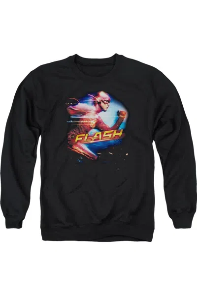 Gildan The Flash Fastest Man Adult Crewneck Sweatshirt In Black