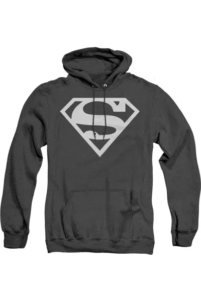 Gildan Superman Logo Adult Heather Hoodie / Hooded Sweatshirt In Black