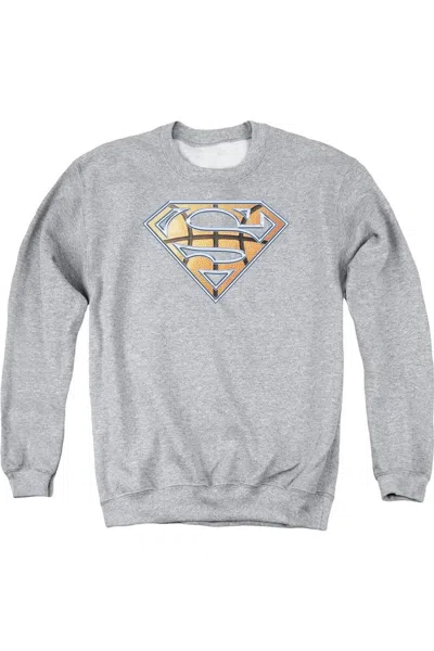 Gildan Superman Basketball Shield Adult Crewneck Sweatshirt In Multi