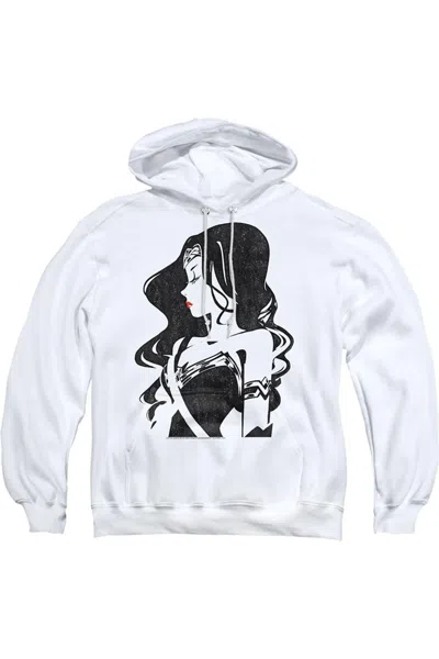 Gildan Justice League Movie Profile Adult Pull Over Hoodie / Hooded Sweatshirt In White