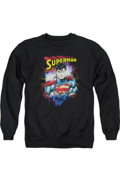 Gildan Superman Glam Adult Crewneck Sweatshirt In Black