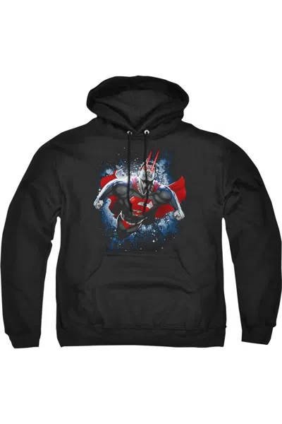 Gildan Superman Stardust Adult Pull Over Hoodie / Hooded Sweatshirt In Black