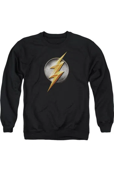 Gildan Justice League Movie Flash Logo Adult Crewneck Sweatshirt In Black