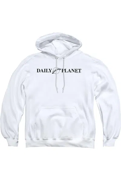 Gildan Superman Daily Planet Logo Adult Pull Over Hoodie / Hooded Sweatshirt In White