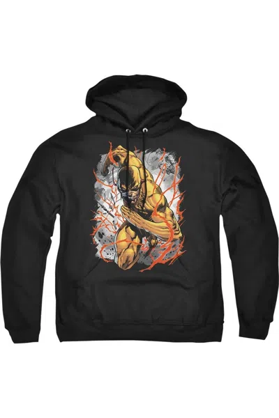 Gildan Justice League Of America Reversed Adult Pull Over Hoodie / Hooded Sweatshirt In Black