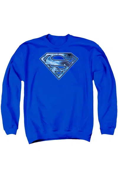 Gildan Superman On Ice Shield Adult Crewneck Sweatshirt In Blue