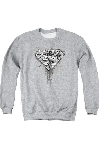 Gildan Superman Many Super Skulls Adult Crewneck Sweatshirt In Multi